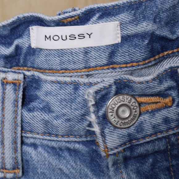 Moussy Vintage Distressed Straight Leg Jeans Size 24 - Picture 4 of 4
